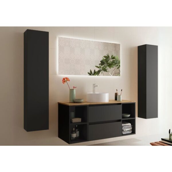 Conjunto mueble de baño con lavabo sobre encimera Bequia Salgar principal 2