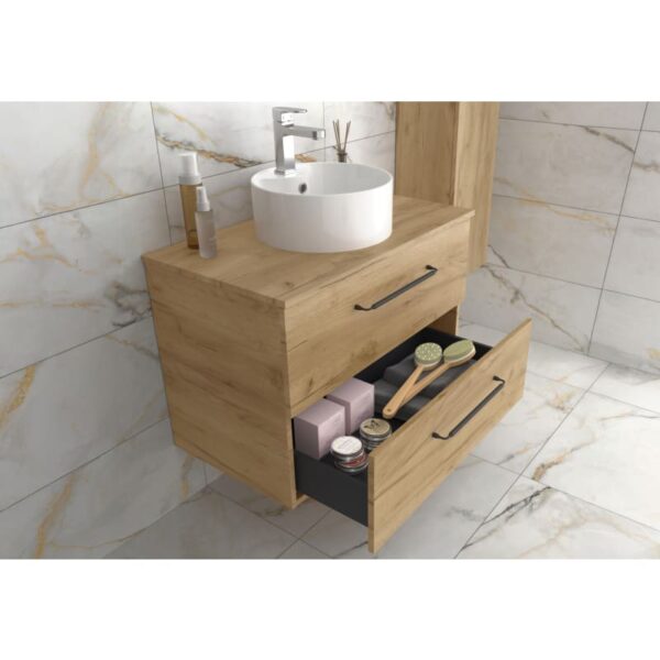 Conjunto mueble de baño con lavabo sobre encimera Moria Salgar detalle 1