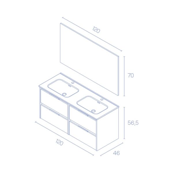 Conjunto mueble de baño Suki Amizuva croquis 9