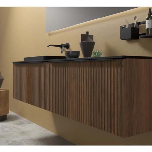 Mueble de baño con encimera de madera Biba Salgar detalle 1