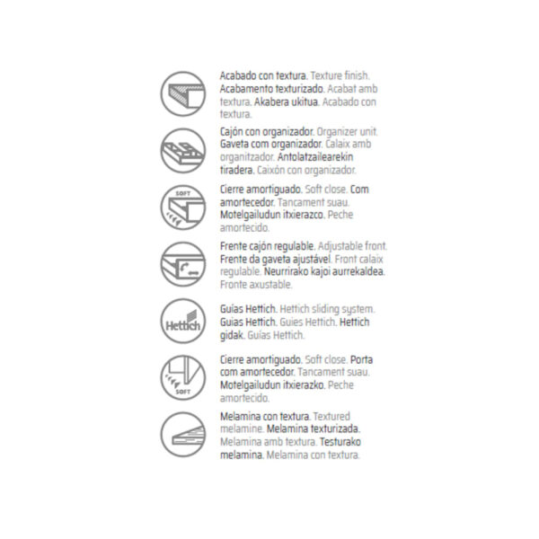 Conjunto mueble de baño fondo reducido 41cm Comet tirador negro Coycama opción 8