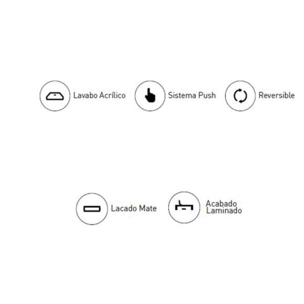 Conjunto completo mueble de baño fondo reducido 22 cm Loft Visobath opción 5