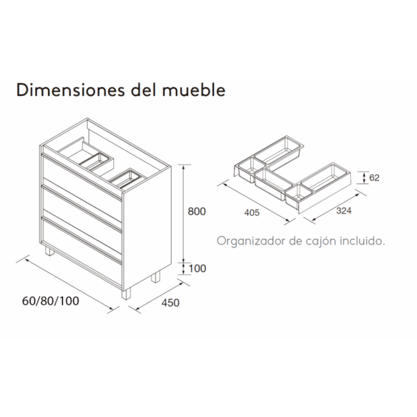 Conjunto mueble de baño Attila Salgar croquis 21