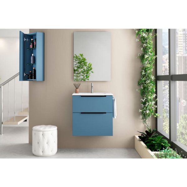 Conjunto mueble de baño fondo reducido 41cm Comet tirador negro Coycama principal 2