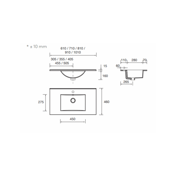 Conjunto mueble de baño Optimus Salgar croquis 13