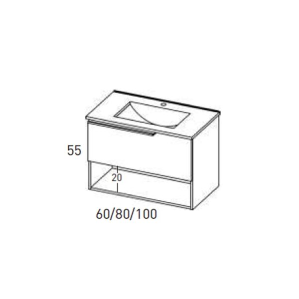 Mueble de baño Eleven Viso Bath croquis 14