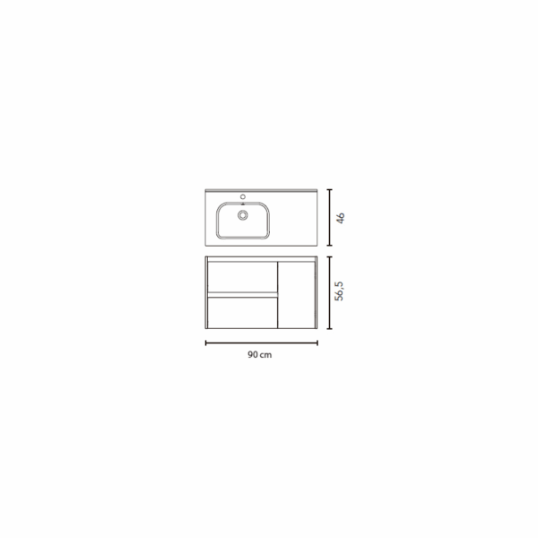 Conjunto mueble de baño Sansa Royo croquis 2