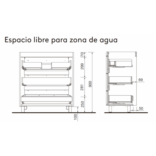 Conjunto mueble de baño Attila Salgar croquis 20