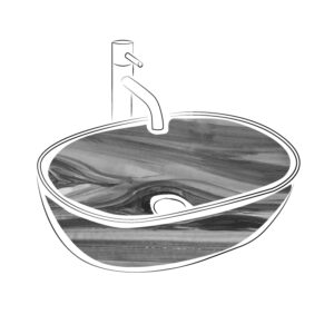 Lavabos sobre encimera de madera