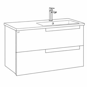 Lavabo desplazado a un lado