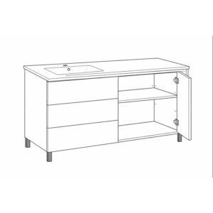 3 cajones y 1 puerta