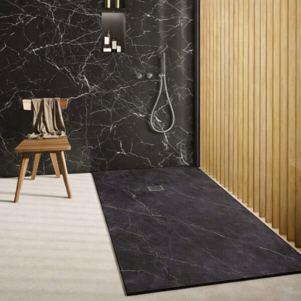 ambiente plato ducha marmol negro