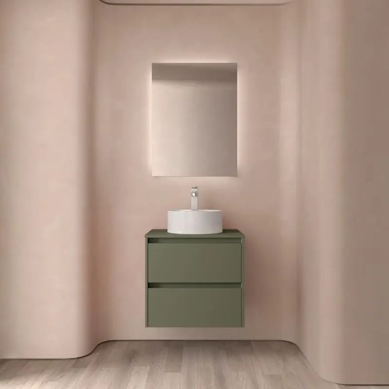 Conjunto mueble de baño con encimera de madera Noja Salgar ambiente 11
