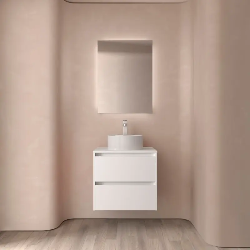 Conjunto mueble de baño con encimera de madera Noja Salgar ambiente 17