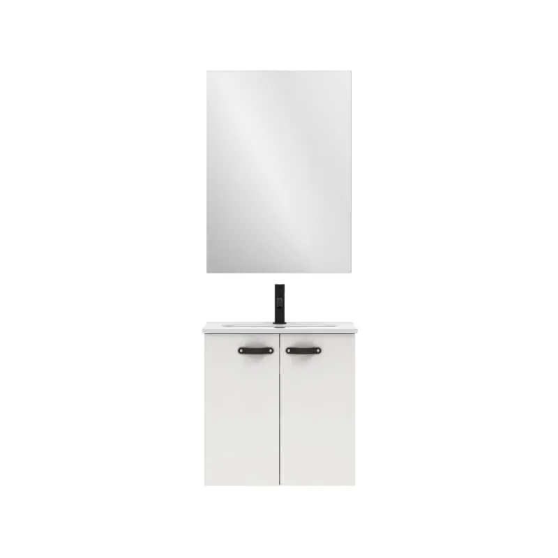 Conjunto completo mueble de baño fondo reducido 35 cm Aneko Amizuva 3D 13