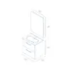 Conjunto completo mueble de baño fondo reducido 35 cm Hone Amizuva croquis 14