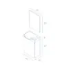 Conjunto completo mueble de baño fondo reducido 34 cm Mika Amizuva croquis 7