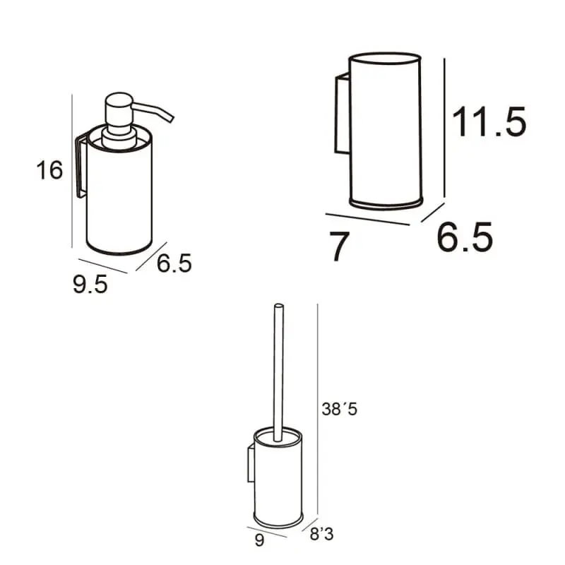 Conjunto accesorios de baño Eco Manillons Torrent croquis 4
