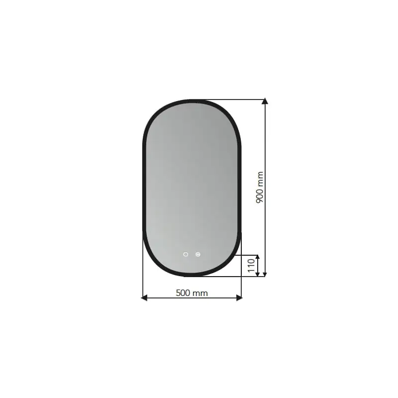 Espejo de baño con luz LED Tokyo Ledimex croquis 3