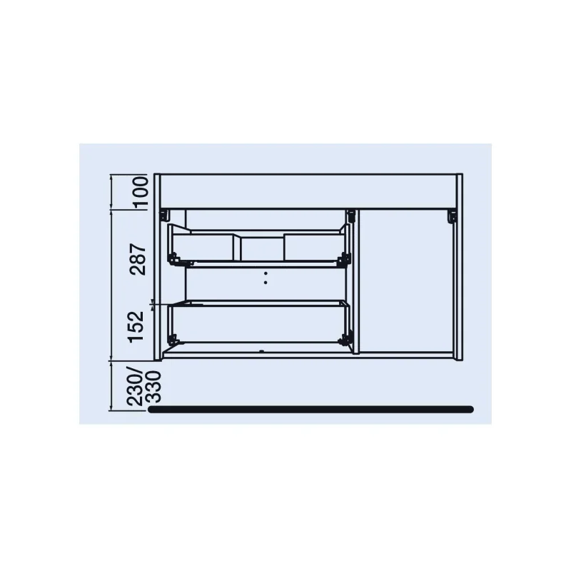 Mueble de baño con encimera Uniiq Salgar croquis 9