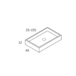 Lavabo suspendido Petra Coycama croquis 2